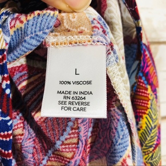 Westport elastic back printed tie front skirt Size L - Picture 6 of 7